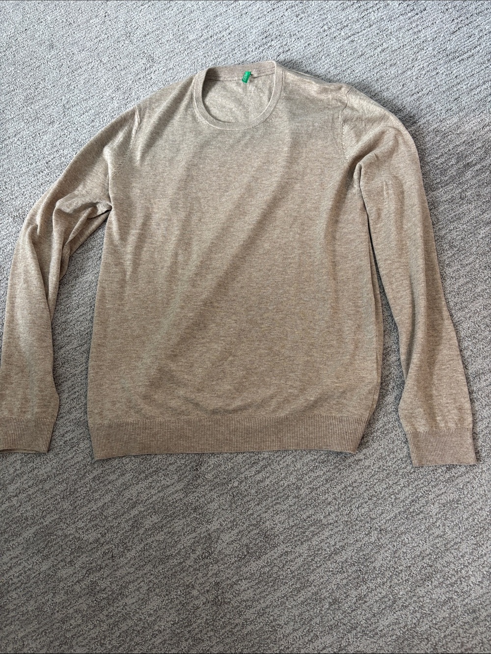 United Colors Of Benetton Men's Crewneck Sweater in Heather Beige XL